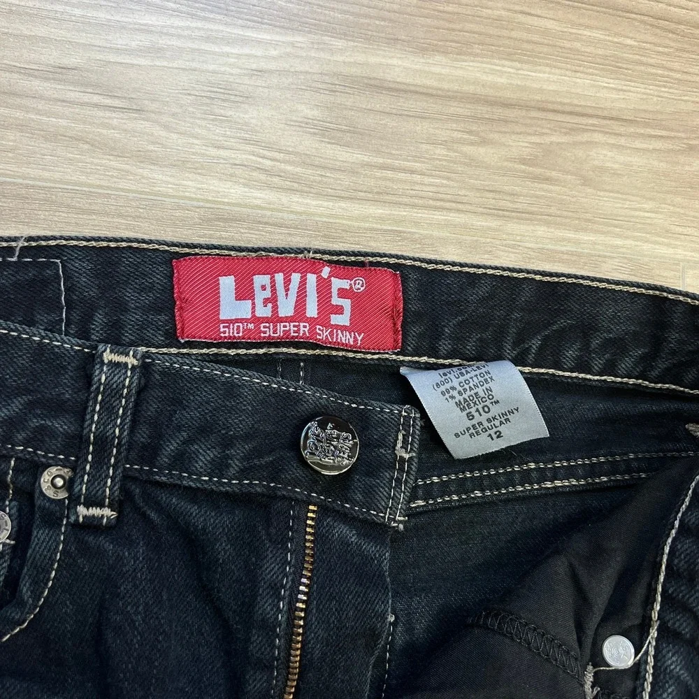Levi's 510 Boys Youth Jeans 12R Super Skinny Dark Wash Blue Denim Kids Pants